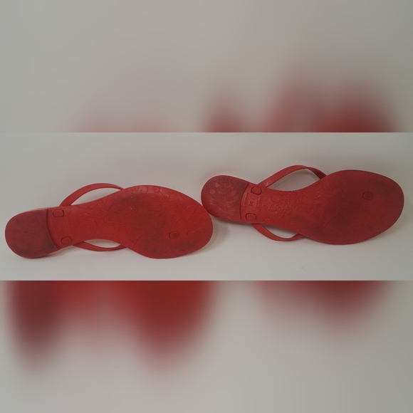 Valentino Garavani Women's Red Rose Jelly Flat Thong Sandals Italy 8 US / 38 EU - Picture 9 of 10